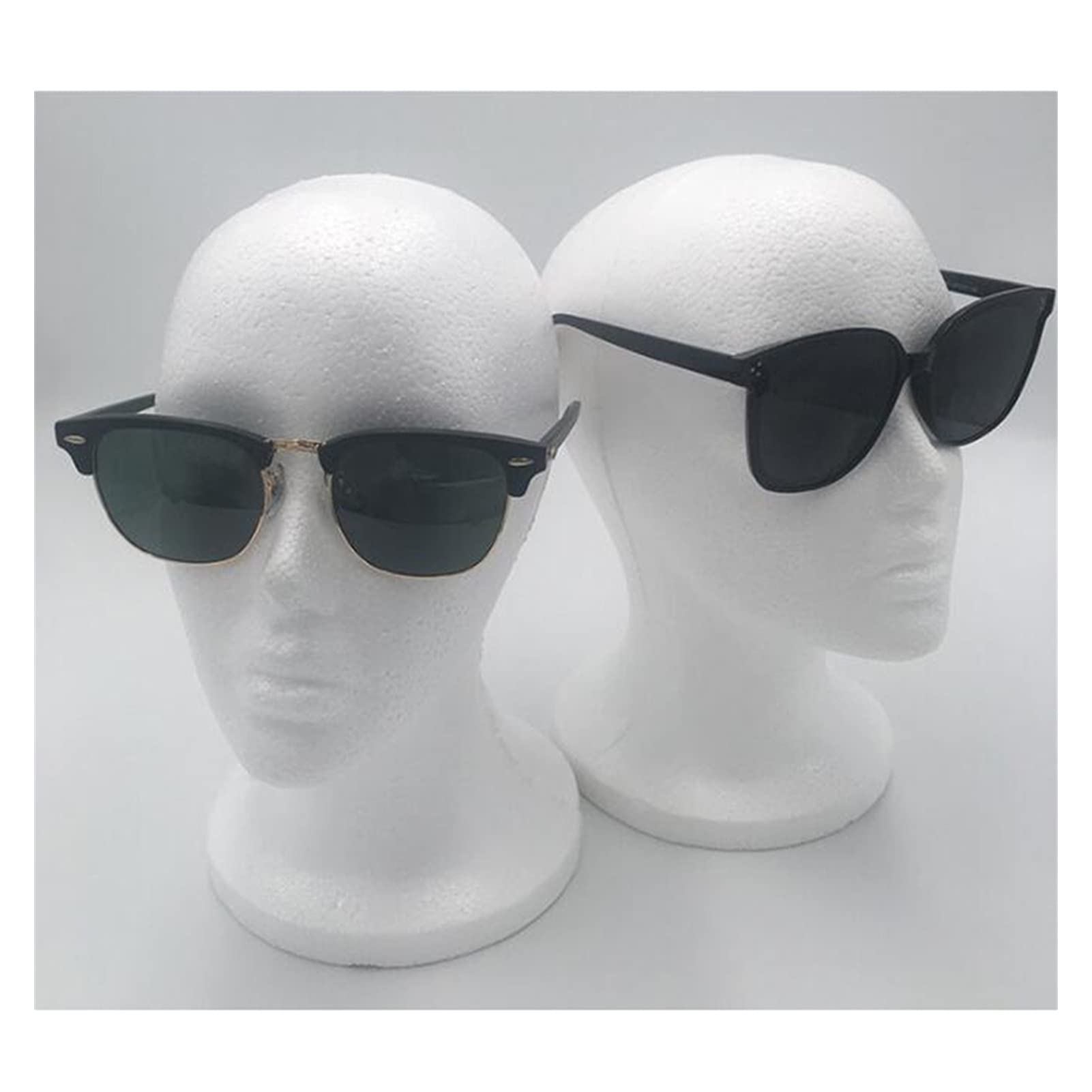 Wolnostojąca pianka peruka okulary przeciwsłoneczne Wyświetlacz mannequin głowa stojak biały wig wiązka uchwyt na wyświetlacz wig wig stojak(01)