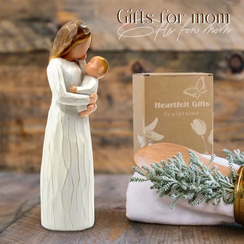 Figura decorativa madre y bebé de resina pintada a mano miniatura 6