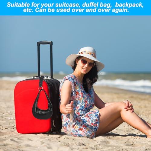 Image of 2 Pcs Add a Bag Strap for Suitcase Adjustable Suitcase Belt Jacket Holder Jacket Gripper Travel Belt Add Bag Handbag Clip Travel Accessories for Connecting Your Luggage Jacket (Black)
