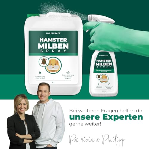 Silberkraft Milbenspray Hamster 500ml - Effektives Anti Milben Spray für Hamster und Kleinnager - Milbenbefall behandeln bei Hamstern Rennmäusen Degus