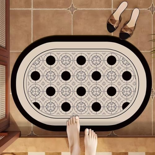 Tapis de salle de bain anti-dérapant en pierre de diatomite pour éviter les glissades