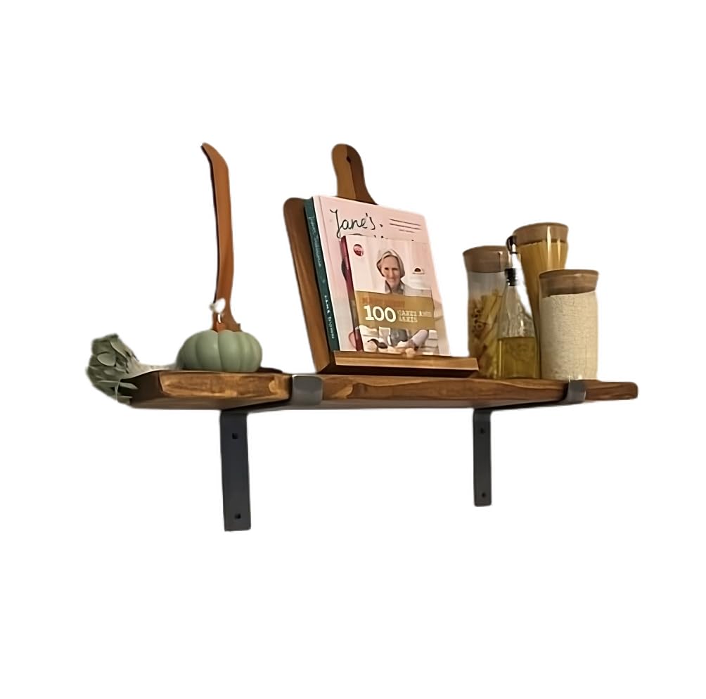 Urban Reclamation Wall Shelf Handmade with Rustic Solid Wood, Reclaimed Timber Shelf, Perfect for Kitchen, Bathroom, Decor, Farmhouse, and Bedroom