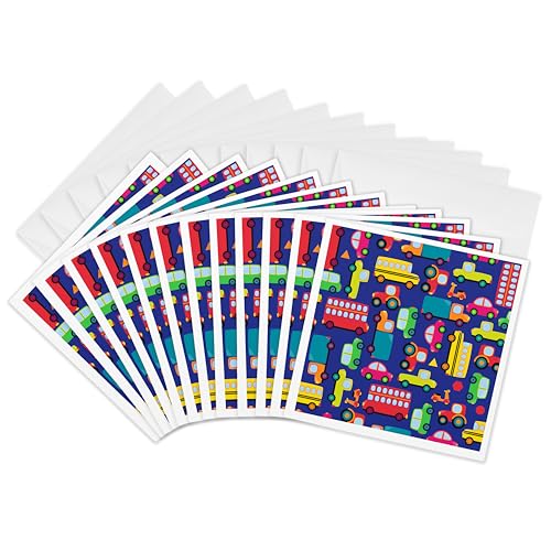 Cartes de vœux bus et scooters colorés pour célébrer les moments joyeux en famille