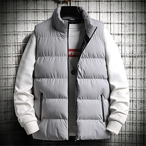 Chaleco grueso sin mangas para hombre con cuello alto protector en negro 2