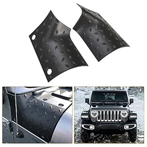 Kiwi Master Cowl Body Armor Outer Cowl Covers JL Corner Guards for 2018-2025 Jeep Wrangler JL Gladiator JT Sport Willys Sahara Rubicon, JL JT Exterior Accessories Parts, Black