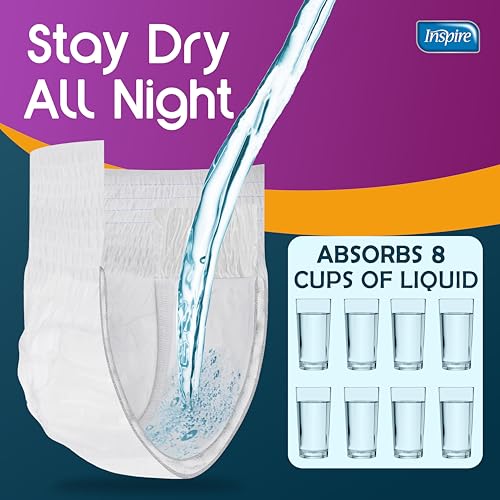 Image of Inspire Adult Diapers Women or Men - MAX Absorbency | Our Most Absorbent and Dry, Incontinence Underwear for Women or Men | Leak Proof Diaper Overnight or Daytime for Heavy