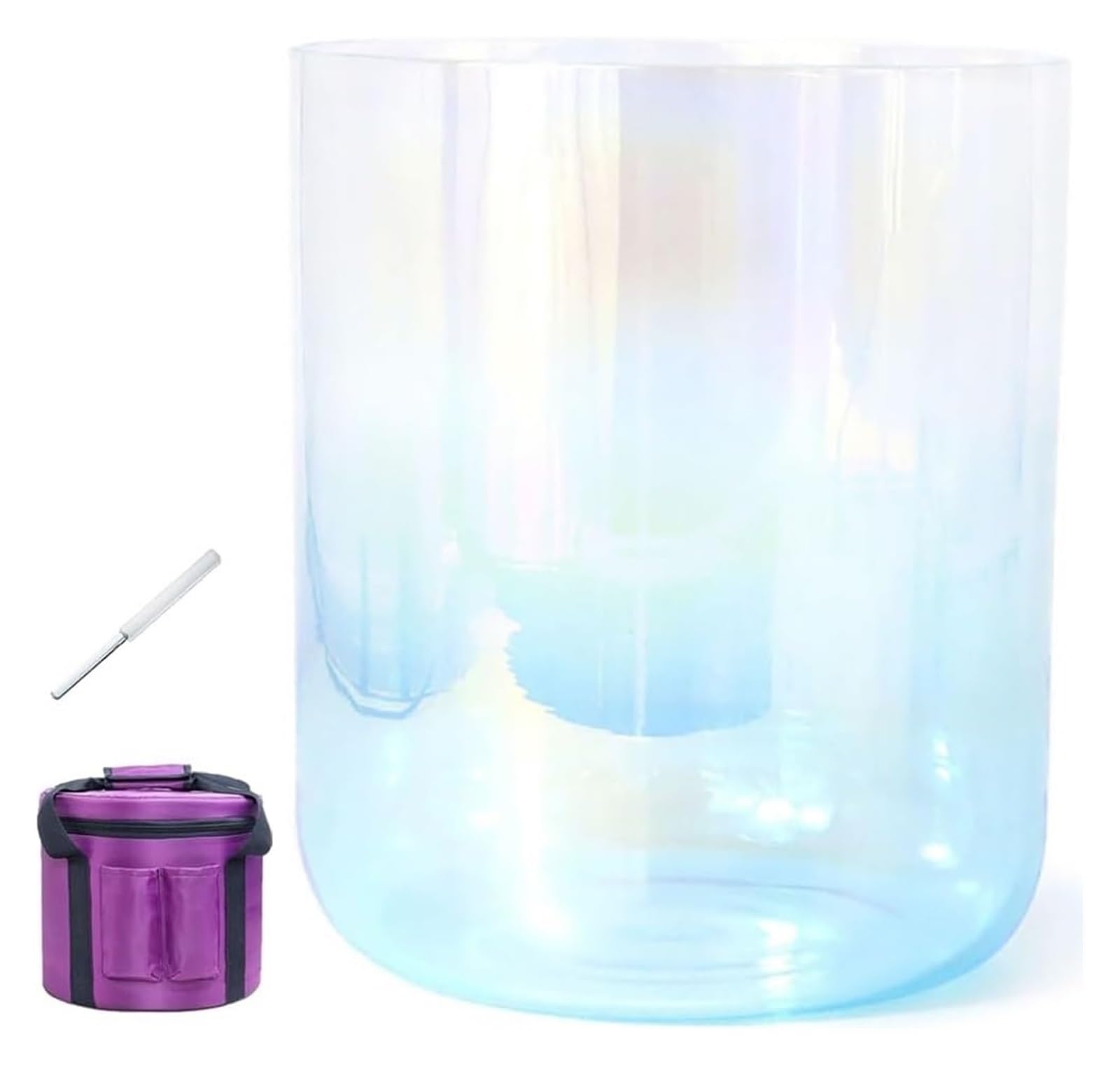 SBCGFY Crystal Singing Bowl Set, 7 Inch 432HZ Crystal Singing Bowl, For Sound Healing, Meditation, Prayer, Stress Reduction, With Striker & O-ring,Blue-F Note