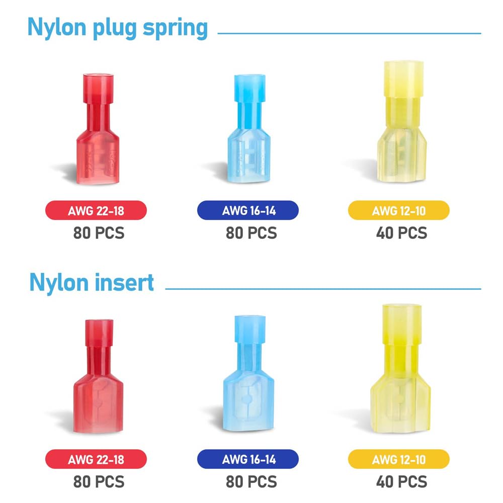 Strumento per filo a leva 400 pezzi terminali a crimpare a forcella maschio e femmina, elettrici, kit di connettori a sgancio rapido a in nylon