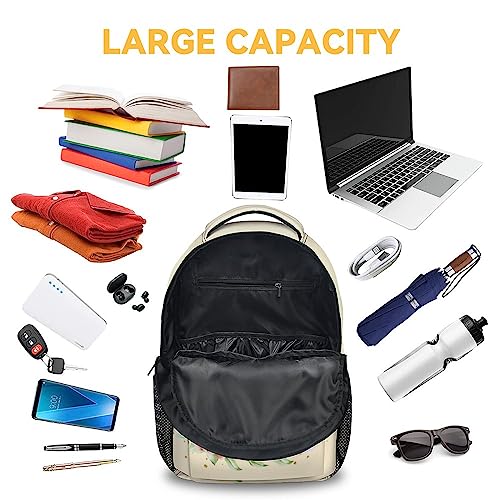 Custom Kids Girls Fox School Backpack, 16" Beige Fox Backpacks for School, Personalized Cute Lightweight Bookbag for Elementary4