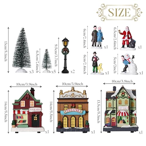 Valery Madelyn Pre-Lit Christmas Village Set House Decoration, Battery Operated Christmas Figurine Accessories Town Building Collection For Holiday Xmas Diy Tabletop thumb #2