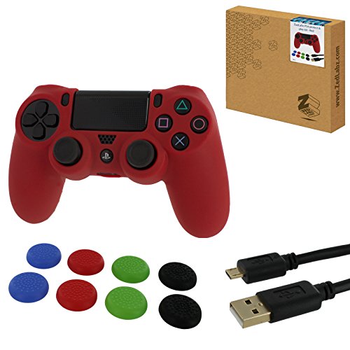 ZedLabz protect & play accessory bundle for PS4 including 3m charge & play ca...