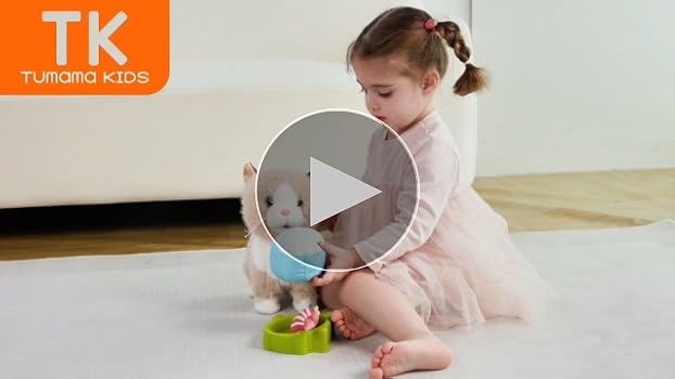 TUMAMA Toy Cat For Kids, Cute And Realistic Kitty Toy That Walks, Meows, Tongues Out