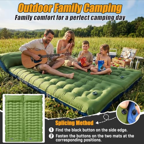 Image of FUN PAC Camping Sleeping Pad,Ultralight Camping Mattress with Pillow, Built-in Foot Pump Inflatable Sleeping Pad Compact for Camping,Backpacking, Hiking,Traveling
