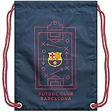 Logotipo do time Barcelona Barcelona World Soccer Club Barca oficialmente licenciado com cordão, Prancheta_azul-marinho, One Size, Mochilas Daypack