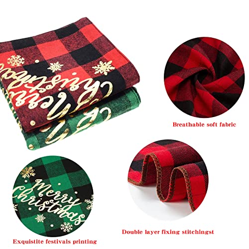 Hundehalstuch Weihnachten, 2 Stück Halstuch Hund, Hundekostüm Weihnachten, Hundebekleidung Zubehör, Hundehalstuch Bandanas, Klassisches Kariertes Hundehalstuch für Katzen Hunde