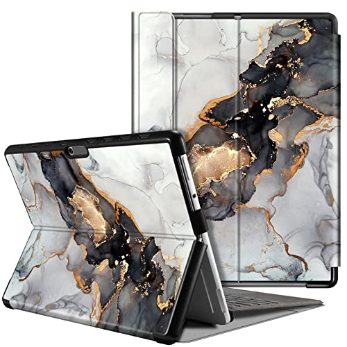 FINTIE - Carcasa para Microsoft Surface Pro 8 de 13 Pulgadas, 2021, Funda Protectora Fina y rígida, Funda multiángulo, Funda Compatible con Teclado Tipo Cubierta, mármol Nublado
