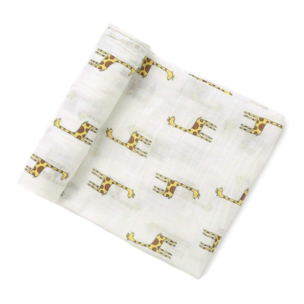 Niltracy Newborn Baby Wrap Muslin Gauze Cotton Swaddle Blanket (Giraffe)