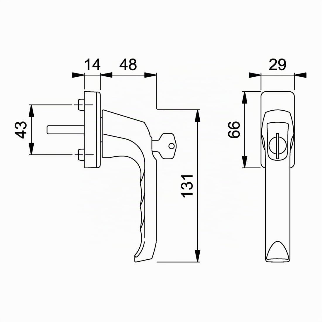 HOPPE Fenstergriff duraplus London in Aluminium bronze /abschliessbar/