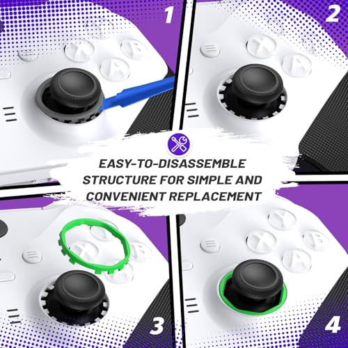 Image of Redesigned Replacement Octagonal Gated Sticks Accent Rings for Xbox Elite Series 2 Core, for Elite Series 2, for Xbox Elite, for eXtremeRate ASR Version Shell for Xbox Series X /S Controller - Green