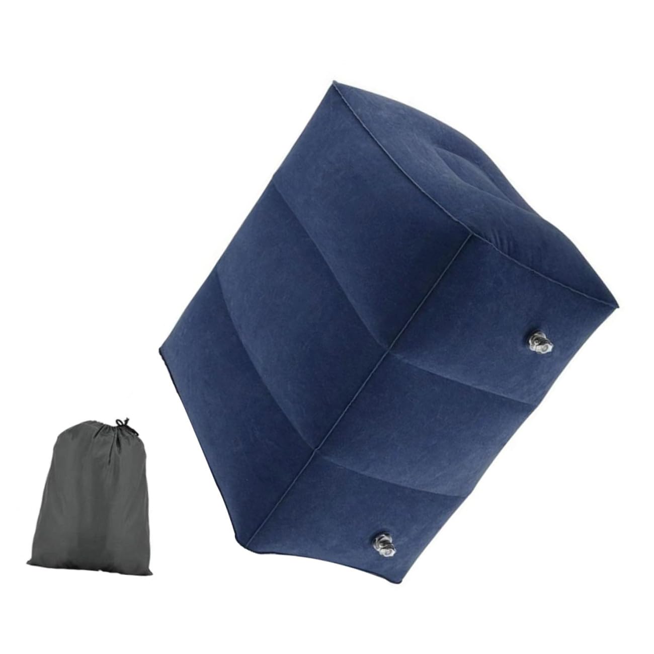 HOMSFOU 2 Pièces Coussin Gonflable de Voyage Ajustable Hauteur Repose Pratique Couleur Bleu Foncé pour Aérien et Camping