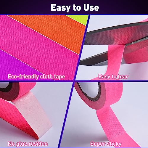 Bzeumk GLOW IN THE DARK TAPE Uv Blacklight Neon Tape Fluorescent Glow Tape In Black Light thumb #4