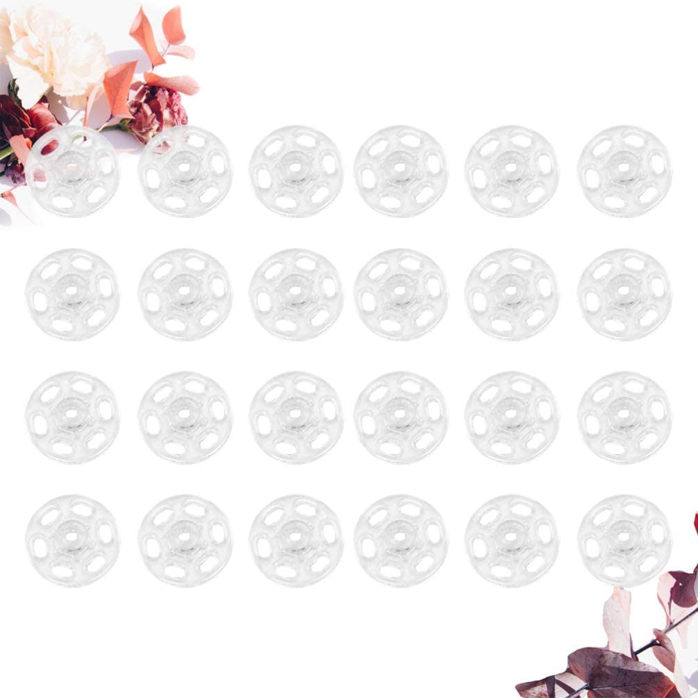 Broches de botón a presión SujetadorSuministros de costura, broches for coser, 1000 piezas de sujetadores a presión de plástico Botones de presión invisibles Botones for costura artesanal Blanco 15 mm