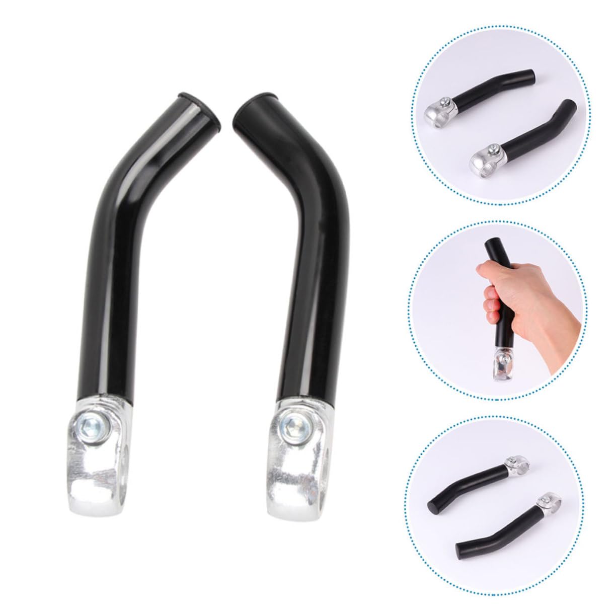 Embout de Guidon Vélo 4 Pièces Noir en Alliage D’Aluminium