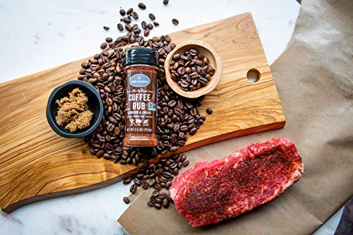 Fire & Flavor All Natural Coffee Rub, Fresh-Roasted Coffee, Brown Sugar, Hint of Ancho Chili Pepper, 2.5 Oz