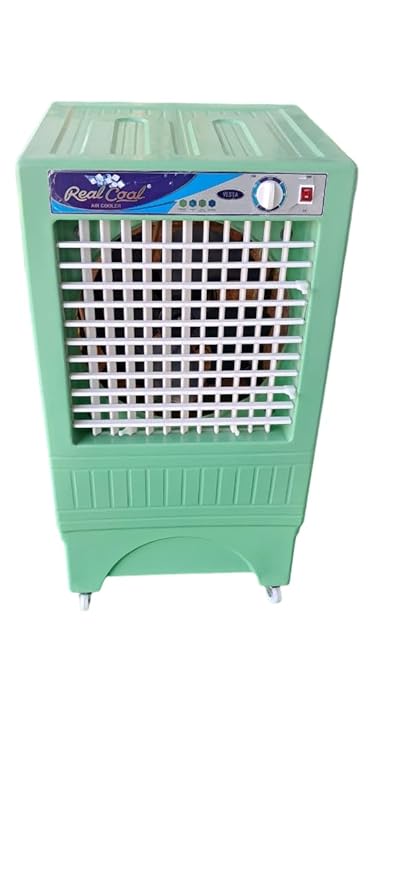 Real Cool Pearl Heavy Duty Air Cooler With 100% Copper Motor, High-Density Honeycomb Cooling Pads, Single -Speed Control, Powerful Air 50 Litre (Green)