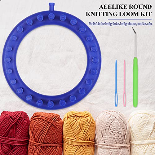 Image of Aeelike Round Knitting Loom for Hat Socks DIY Crafts, 5.5inch