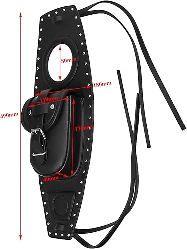 Miniatura 6 de Cubierta del tanque de combustible de la motocicleta del panel del cojín del babero bolsa para Harley para Sportster 883 XL1200 PU cuero negro