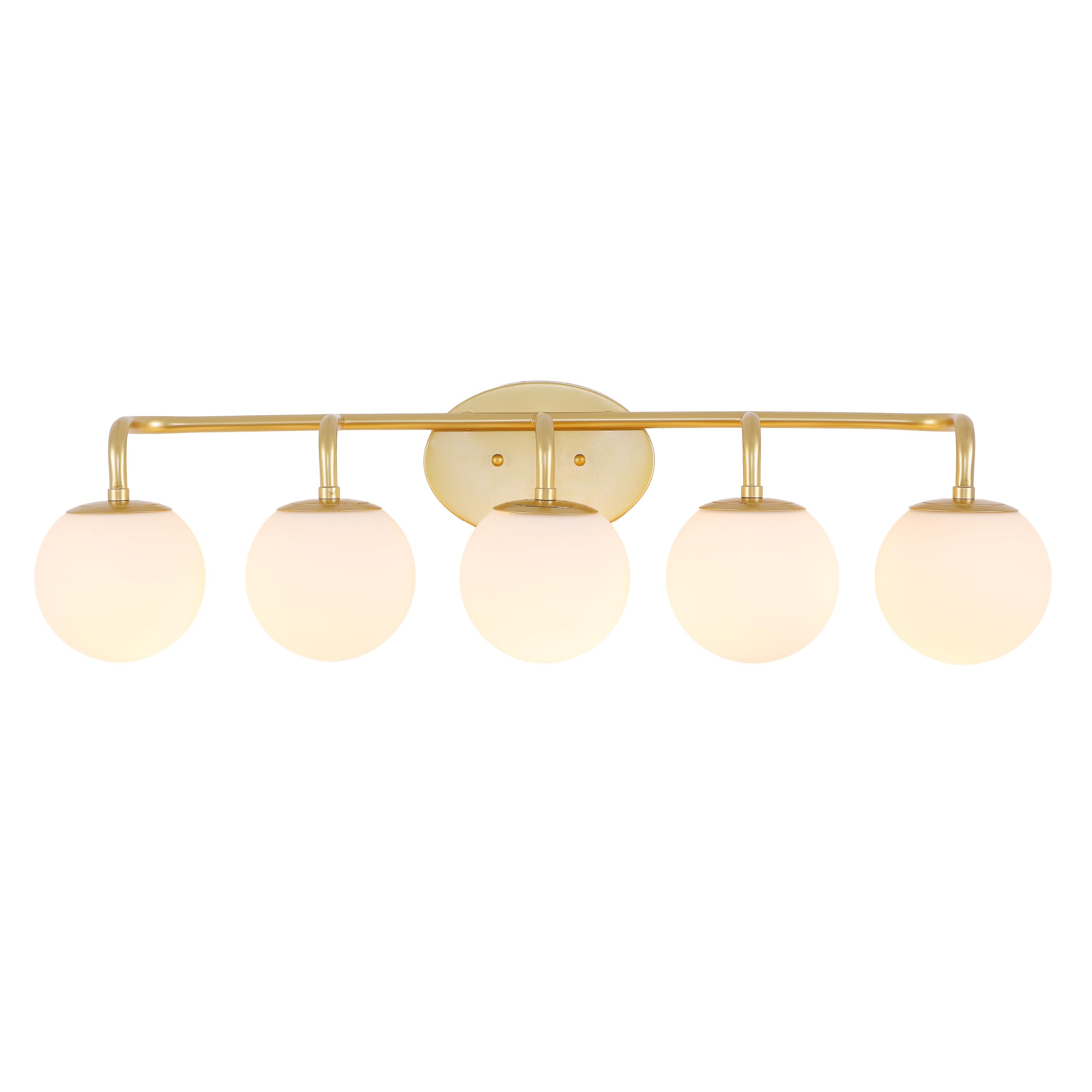 JONATHAN Y Louis Parisian Globe 33" Vanity 5-Light, Gold Painting