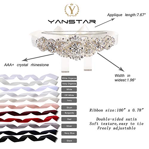 yanstar Handmade Bridal Belt Wedding Belts Sashes Rhinestone Crystal Beads Belt For Bridal Gowns3