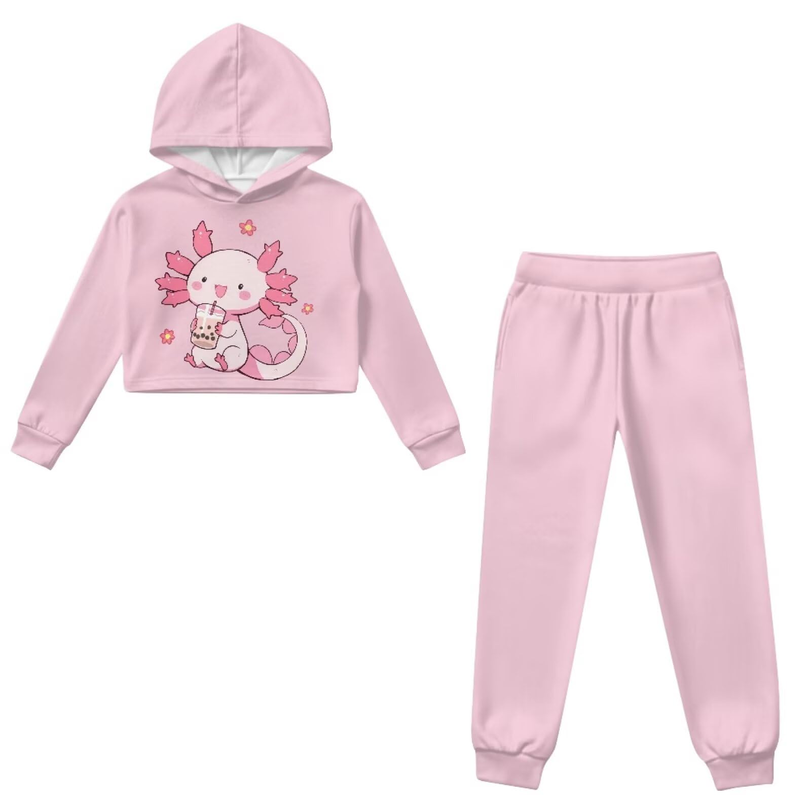 Zestaw bluzy i spodni, sweter z długim rękawem, bluza z kapturem, joggery, dres dla dziewczynek w wieku 3-14 lat