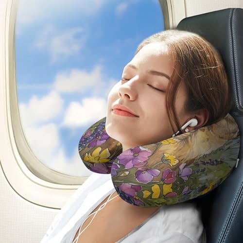 Almohada de viaje de espuma viscoelástica U forma portátil miniatura 3