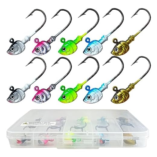 Bombite Swimbait Jig Heads, 10 pacotes de cabeças de pesca anzóis de água salgada Swimbait Jig Head Minnow Fishing Jigs Heads for Bass Fishing 3/8 oz 14 oz