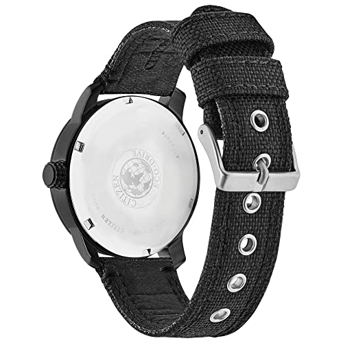 Citizen-Mens-Eco-Drive-Weekender-Garrison-Field-Watch-in-Black-IP-Stainless-Steel-with-Black-Nylon-strap-Black-Dial-Model-BM8475-00F