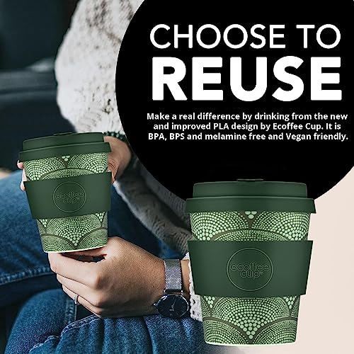 Ecoffee Cup 8oz 240ml Reusable Eco-Friendly 100% Plant Based Coffee Cup with Silicone Lid & Sleeve - Image 3