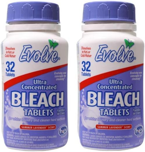 Evolve Concentrated Bleach Tablets - 32-ct (Pack of 2 Summer Lavender) : Health & Household