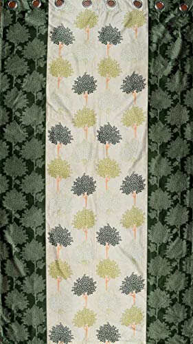 Image of Home Sizzler 2 Piece Eyelet Polyester Window Curtain Set - 5ft, Green
