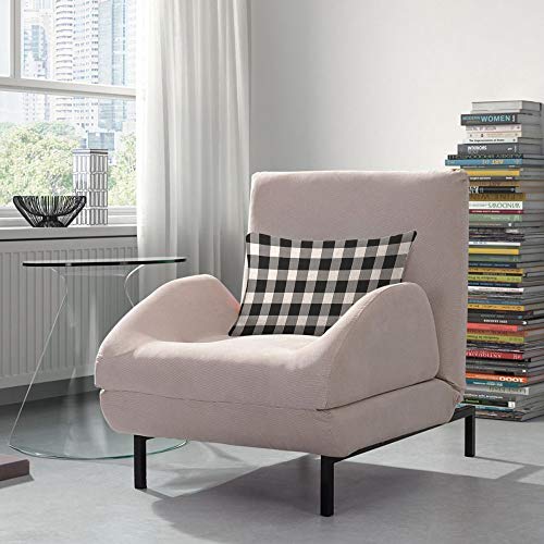 Aoyego PILLOW-RCTNG-A112 Gingham Throw Pillow Cover 12X20 Inch Black White Buffalo Check Checkered Lattice Plaid Rectangle Pillow Cases Home Decorative Cotton Linen Cushion Cover For Bed Sofa thumb #2