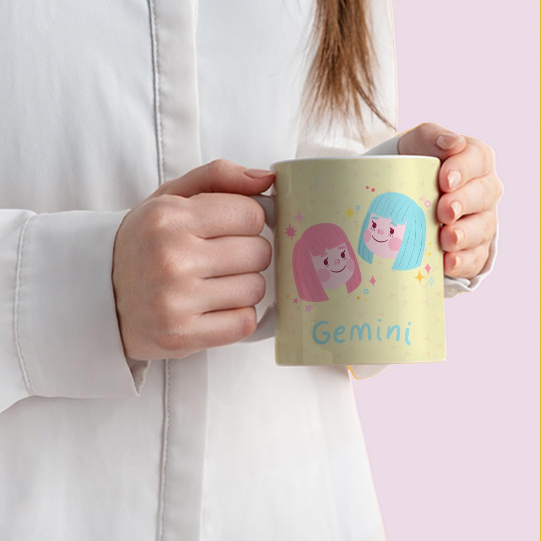 EPYK Gifts Zodiac Mugs Series - Zodiac Sign of Gemini Printed Microvawe Safe & Freezer Safe Best Ceramic Coffee Mug | 350 ml