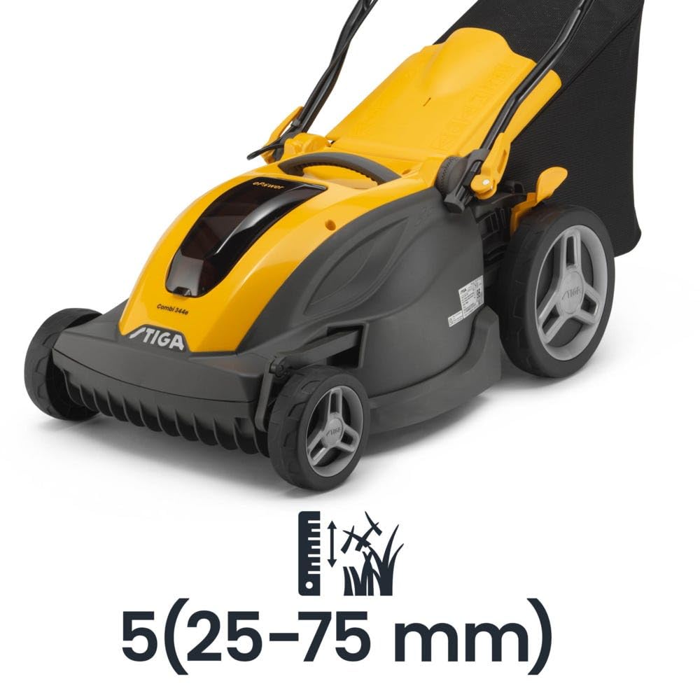 STIGA Combi 344e Kit Akku-Rasenmäher, 48 V, 5 Ah, 42 cm – 50 l Grasfangkorb, 6 Schnitthöhen – Rasenflächen bis 450 m²