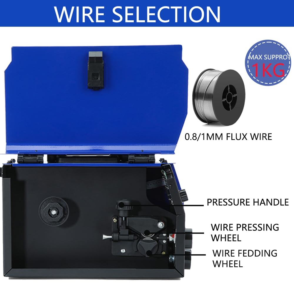 Soldador de Hilo Continuo Sin Gas 200 A, 3 en 1 Máquina de Soldador MIG Sin Gas/MMA/LIFT TIG - Inversor IGBT, 230 V, MIG 200