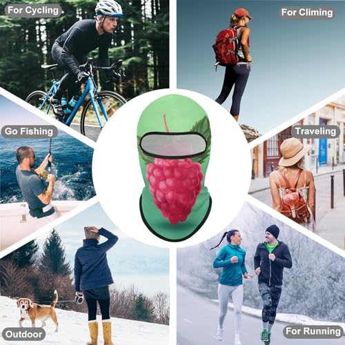 Máscara facial de pasamontaña roja para hombre y mujer, protección solar, transpirable, cubre todo el cráneo para senderismo, ciclismo, correr, conducir miniatura 6