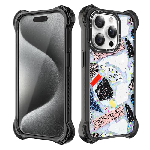 Sansunto Case for iPhone 15 Pro Max, Full Body Protection Ultra Impact [Compatible with Magsafe] Shockproof Slim Fit Protective Phone Case for Women & Men (Art Stone, for iPhone 15 Pro Max) - image 9