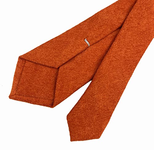 Image of Elfeves Men's Skinny Solid Color Tie Causal Cotton Linen Narrow Slim cut Necktie
