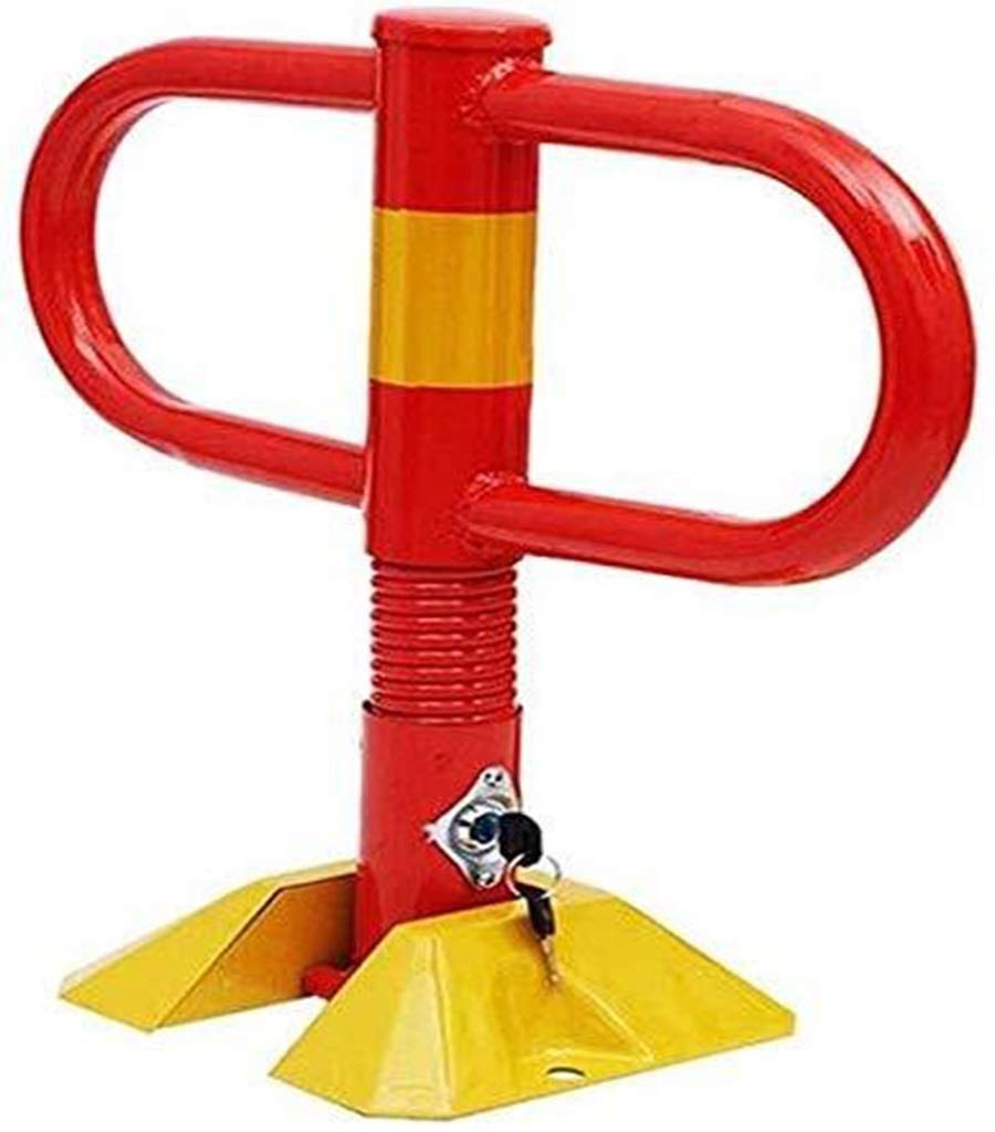 MOKLYF Parking Lock,Parking Barriers Parking Collapsible Parking Barriers with Folding Parking Barriers Park Pile Bollard/Red