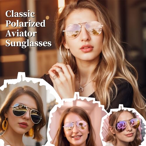 Classic Womens Sunglasses Tangle Free Polarized Aviator Sunglasses for Women with UV Protection 2025 Trendy Shades4