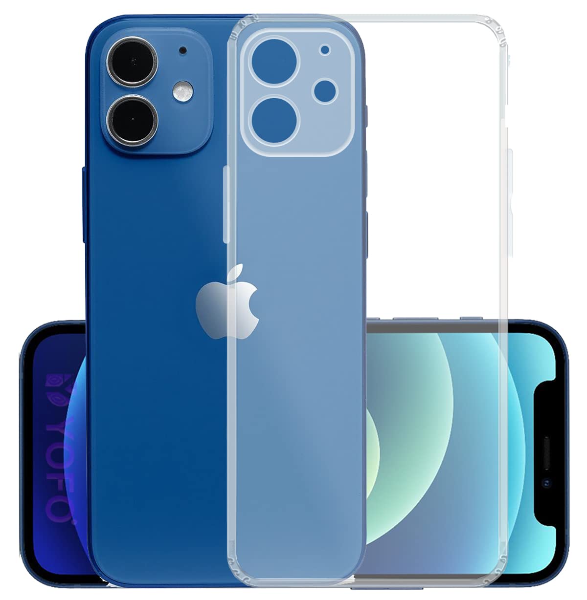 YOFO Back Cover for Apple iPhone 12 (6.1) (Flexible|Silicone|Transparent|Camera Protection|DustPlug) (B09NC12HWG) Amazon Price History, Amazon Price Tracker